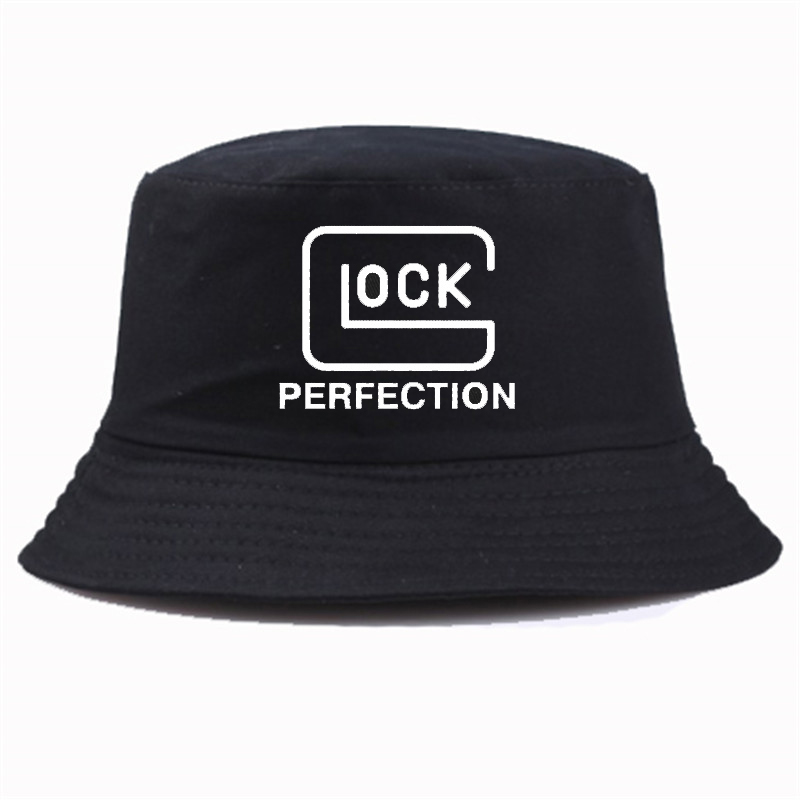 

Tactical Glock Shooting Sports Print Bucket Hat Hunting Fishing Outdoor Unisex fisherman hat, White