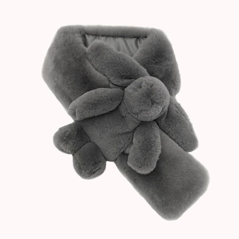 

Scarves 2021Fxfurs Rex Fur Scarf Winter Korean Children's Long Ears Thickened Warm