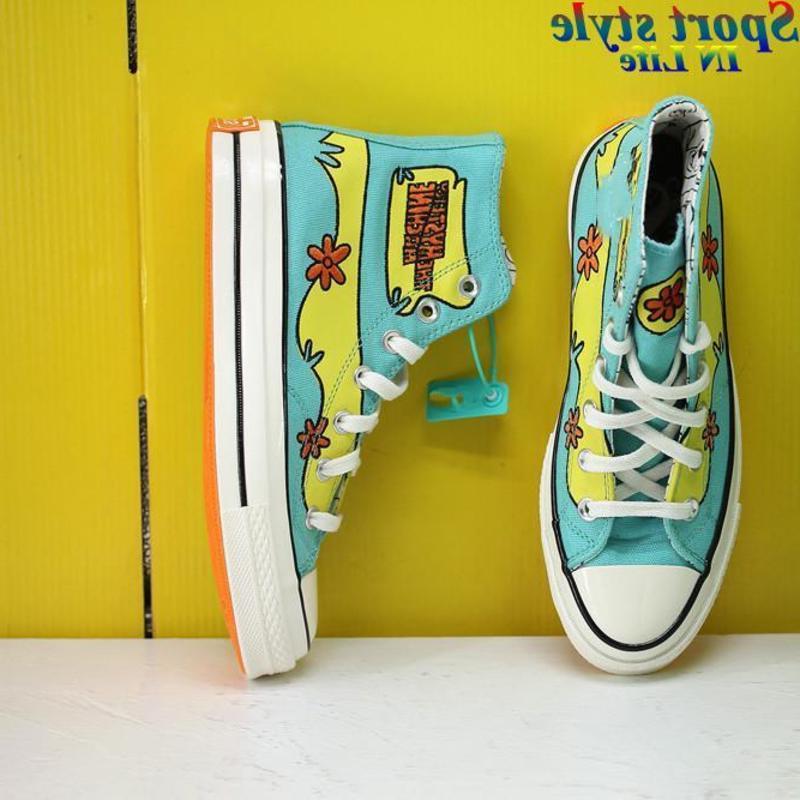 

Shoes Hi Scooby-Doo The Mystery Machine POOL BLUE SULFUR SPRING EGRET Classic designer men high top canvas mens chaussure homme 35-44, Bubble wrap packaging