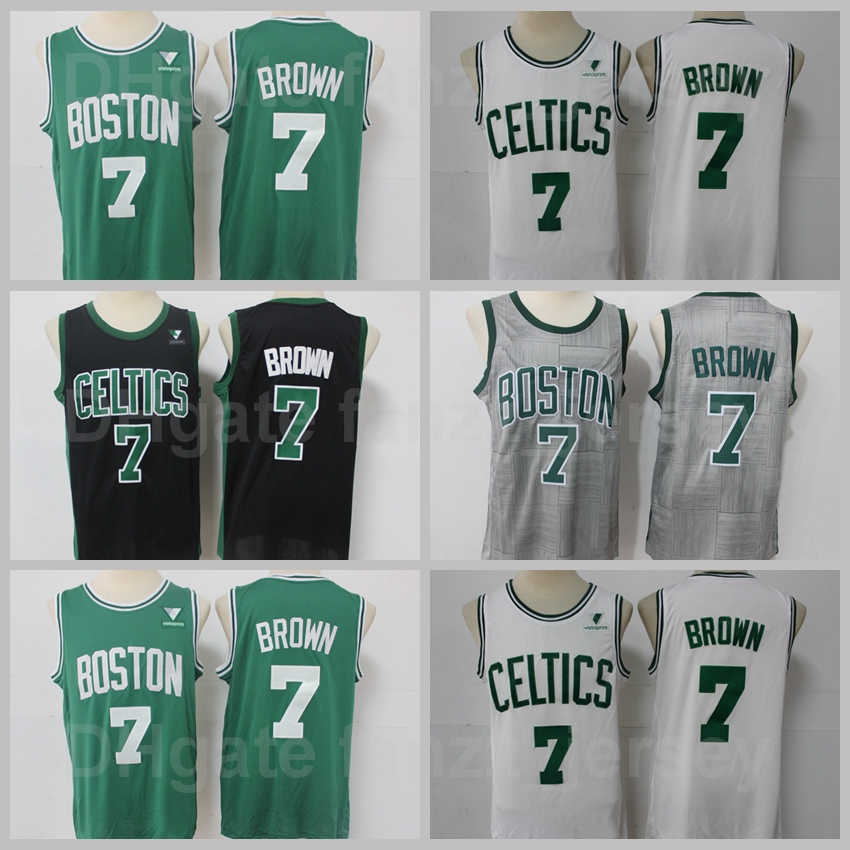 Men Basketball Jaylen Brown Jersey 7 Kemba Walker 8 Jayson Tatum 0 For Sport Fans Breathable All Stitching Green Black White Grey