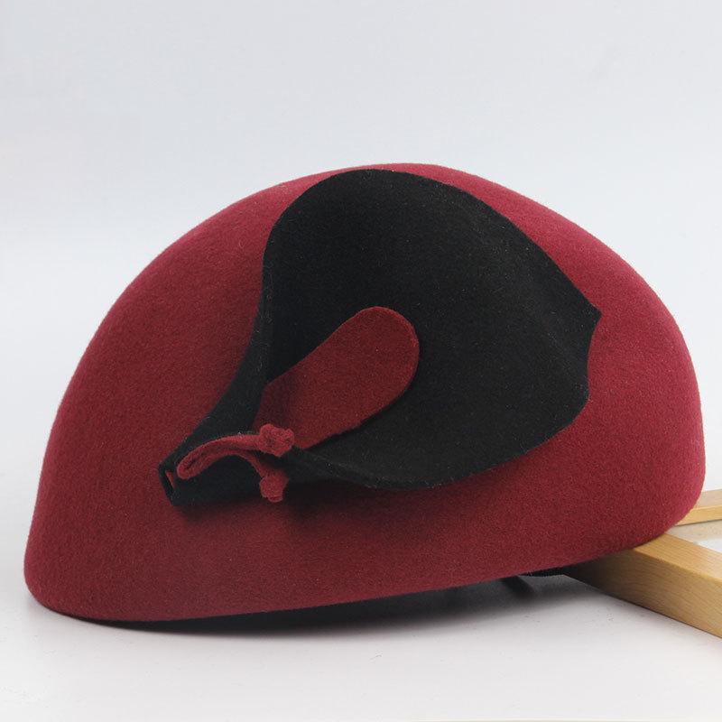 

Berets Hat About Ladies Wool Flowers Autumn Han Edition Leisure Warm Buds Beret Caps Vintage Little, White flowers