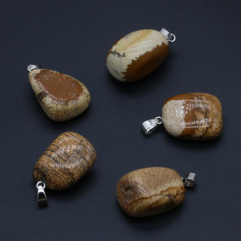 

Charms Pendant For Jewelry Making DIY Necklace Earring Accessories Irregular Natural Picture Stone Fashion Women Gifts 1 Pcs, Bronze;silver