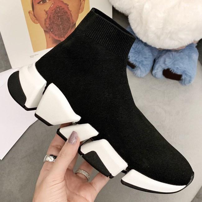 

High Quality Men Women Socks Shoes Thick Soled Knit Stretch Soles Training Footwear Boots Sports Shoelace Box