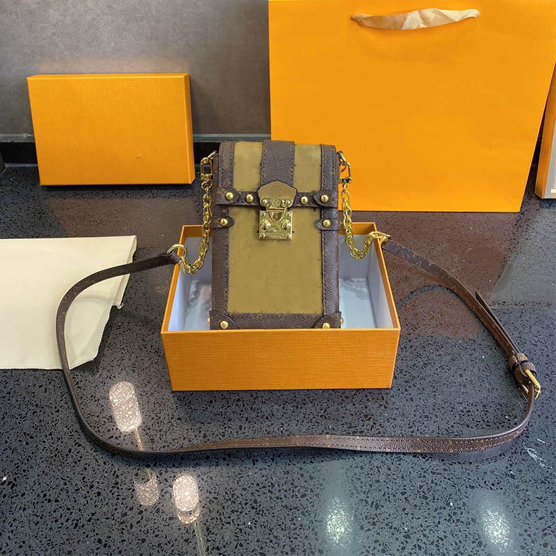 

High Quality Luxurys Soft Trunk Clutch Bags Designer Mini Shoulder Handbag Crossbody Cell Phone Bag Vintage Women Purses