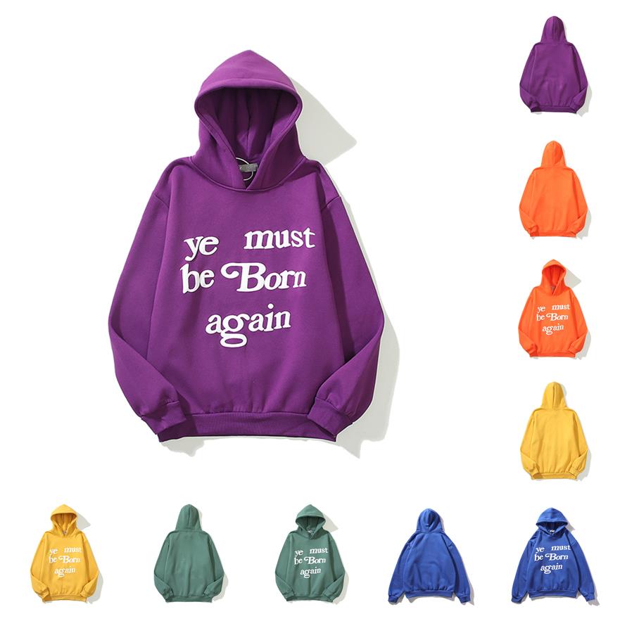 

Kanye west Hip Hop mens Hoodies YE MUST BE BORN AGAIN Letter Printed Hooded Sweatshirts Sweater gray orange pure sweatshirt men s clothing p, Black