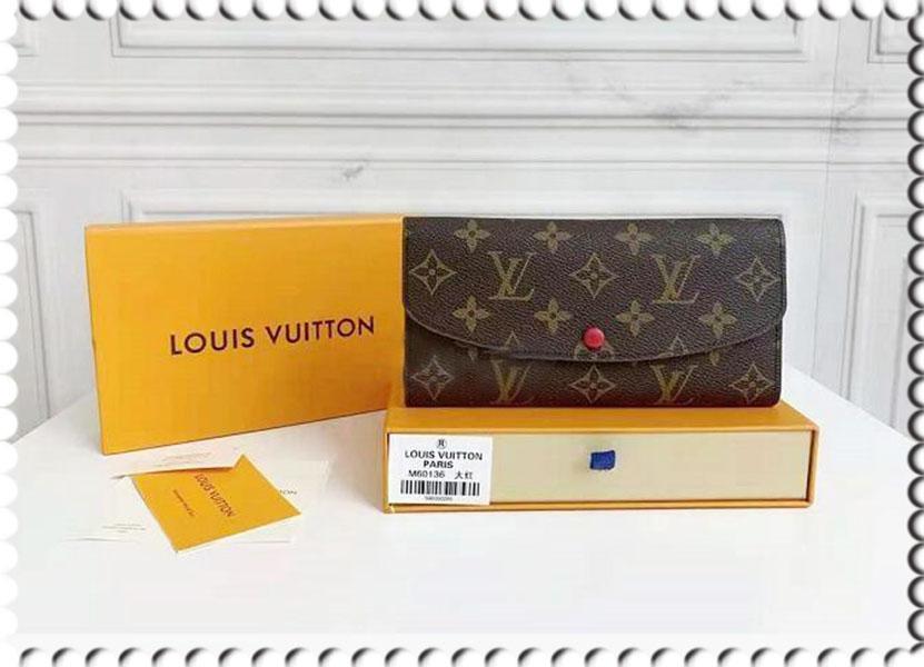

lv LOUIS BAG VITTON women designer luxury bottoms wallet designer long wallet lulticolor coin purse Card holder women z, Red;black