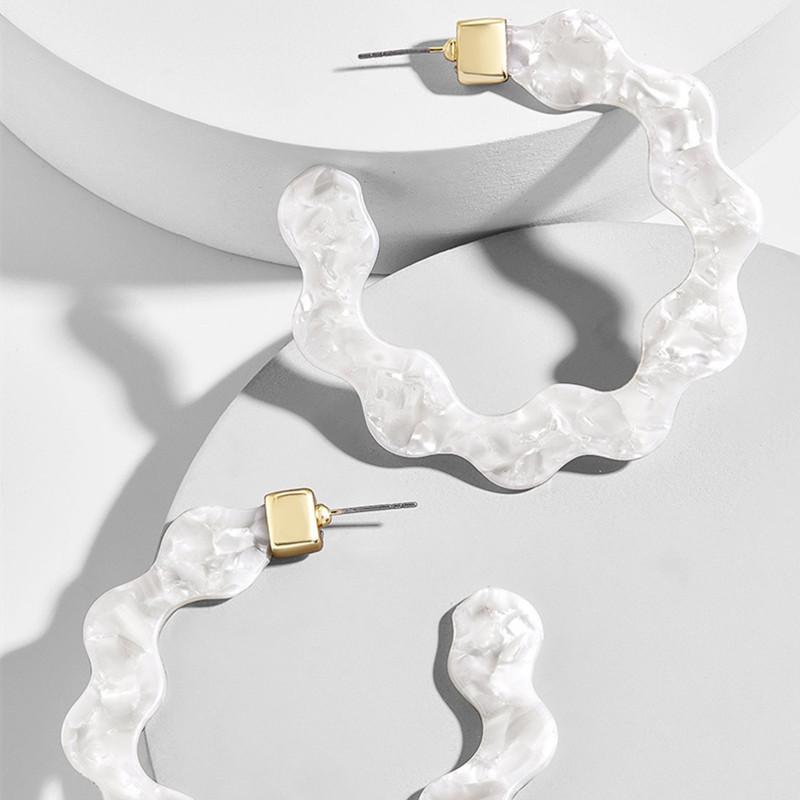 

Stud Ahmed 2021 C Shape Acetate Earrings Women Large Leopard Resin Acetic Acid Wholesale Wedding Party Gifts, Golden;silver