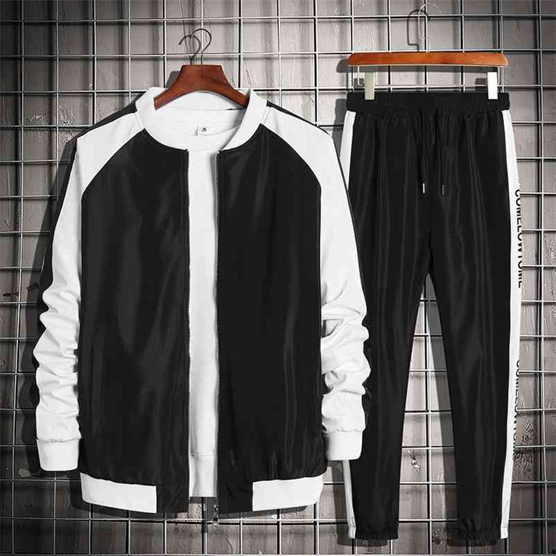 

Brand Men's Sets Casual Men Tracksuit 2 Piece Set Spring Autumn Jacket+Pants Fashion Sports Suit Men Streetwear Hip Hop 210722, Zy2269 blue