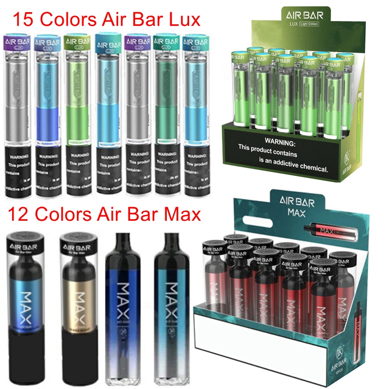

1000Puffs Air Bar Lux Cigarettes 2000Puffs Airbar Max Disposable Vape Pens Pre-filled 2.7ml 6.5ml Device Pods Starter Kits 500mAh 1250mAh