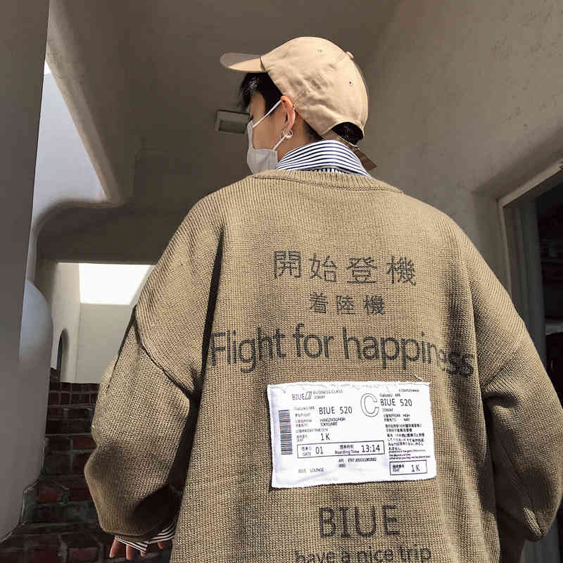 

men's sweaters female knitted or crocheted sweater, korean autumn man's jacket, fashion trends, large-scale harajuku clothing cmvu, White;black