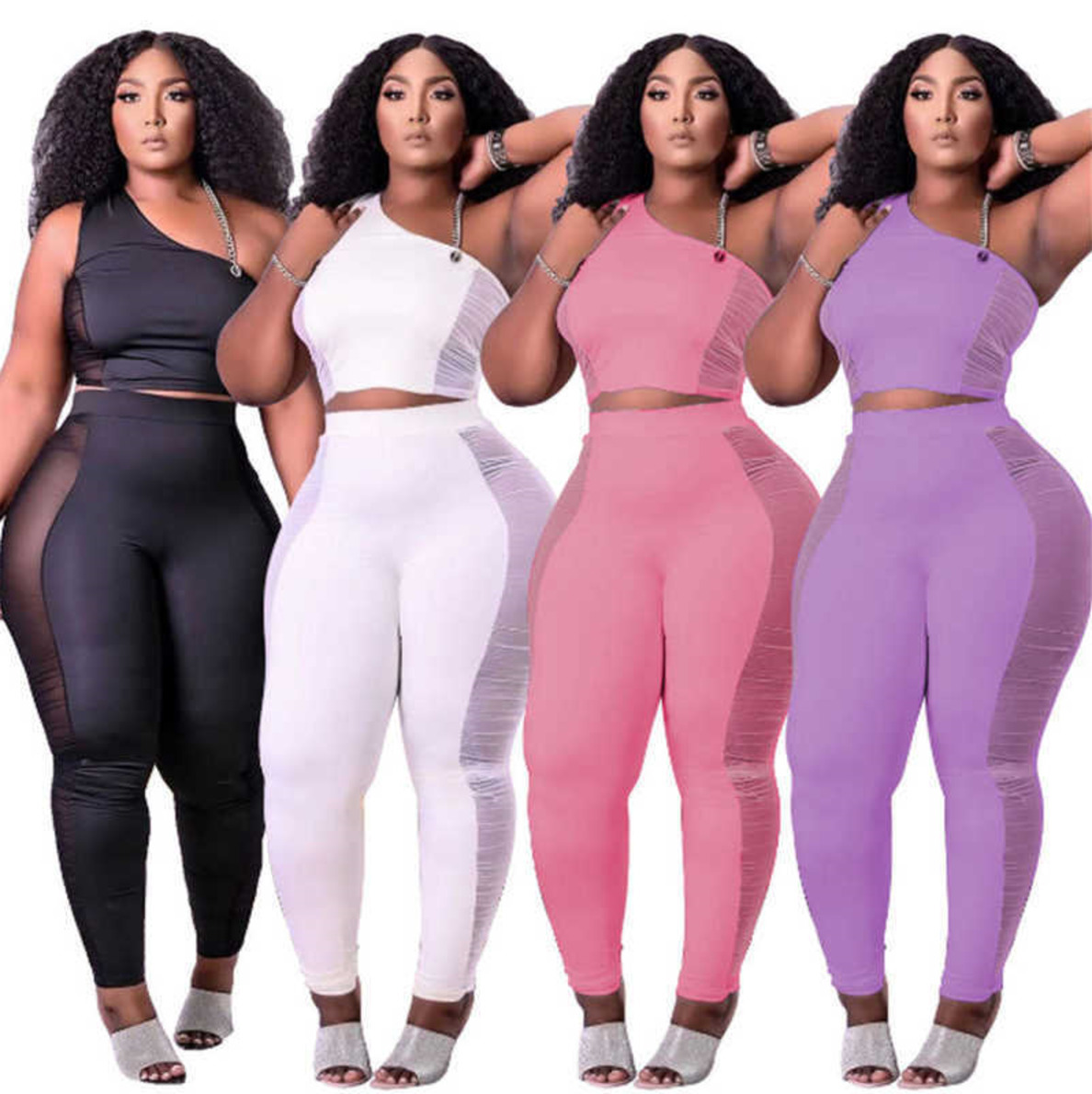 

Women' Tracksuits Summer Women sportswear two piece set tracksuits outfits sleeveles top trousers sweatsuit pullover tights legging suits -XXL, Black