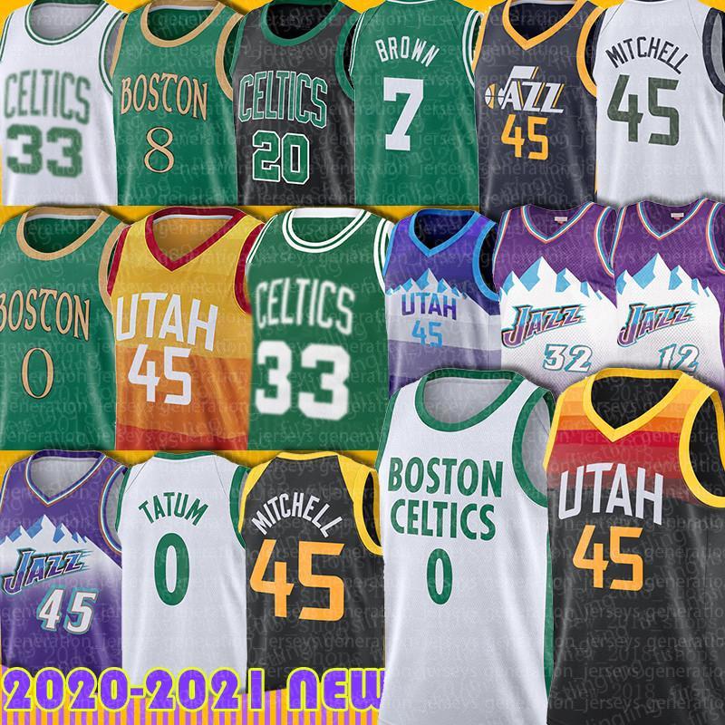 

Donovan Jayson Mitchell Tatum Jersey Kemba Larry Walker Bird John Kyle Stockton Korver Boston Celtics Basketball Utah jazz M AS, Black;red