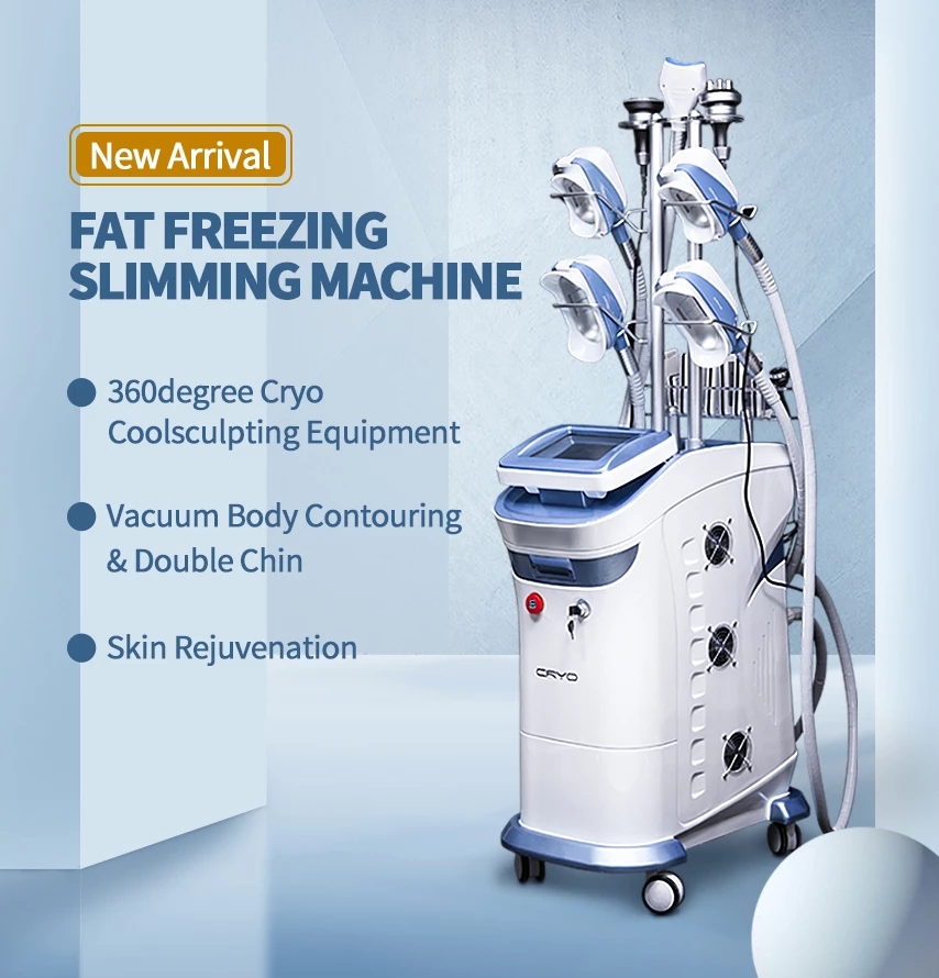 360 Cryo Fat Freezing Body shape Slimming Machine Coolsculpting Anti-Cellulite Double Chin Shaping Vacuum Cavitation RF lipolaser Weight Loss Mas-image-723264723