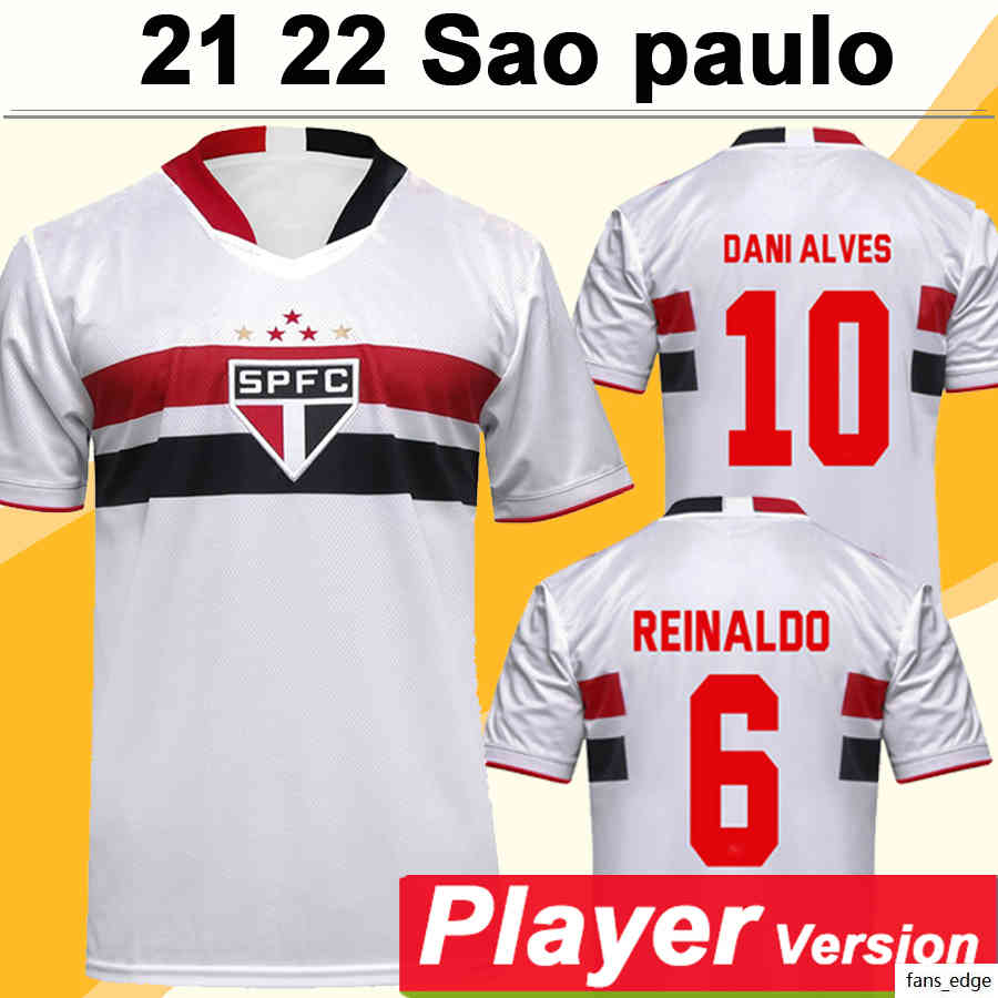 

21 22 Sao Paulo Player Version Mens Soccer Jerseys B. ALVES DANI ALVES HERNANES REINALDO LUCIANO IGOR GOMES Home Football Shirt, Qy3330 2122 home no patch