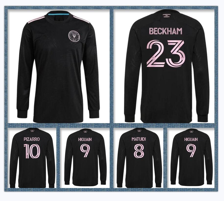 

2021 2022 Inter Long sleeve Miami away soccer Jerseys home BECKHAM HIGUAIN 9 MATUIDI PIZARRO 10 BLACK 21 22 JERSEY SHIRT