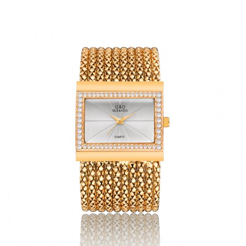 

Wristwatches G&D Ladies Fashion Casual Gift Watch Stainless Steel Quartz Bracelet Timely, White