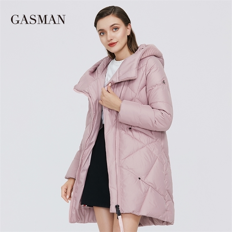 

GASMAN Winter Jacket Women' Hooded Warm Long Thick Coat Parka Female Collection Down Plus Size 1702 211111, 208light pink