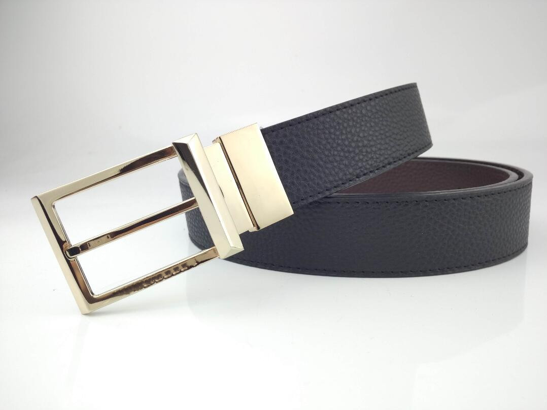 

Imported leather belt for men and women black leathers gold silver pin buckle waistband official sportswear designer belts, Black;brown