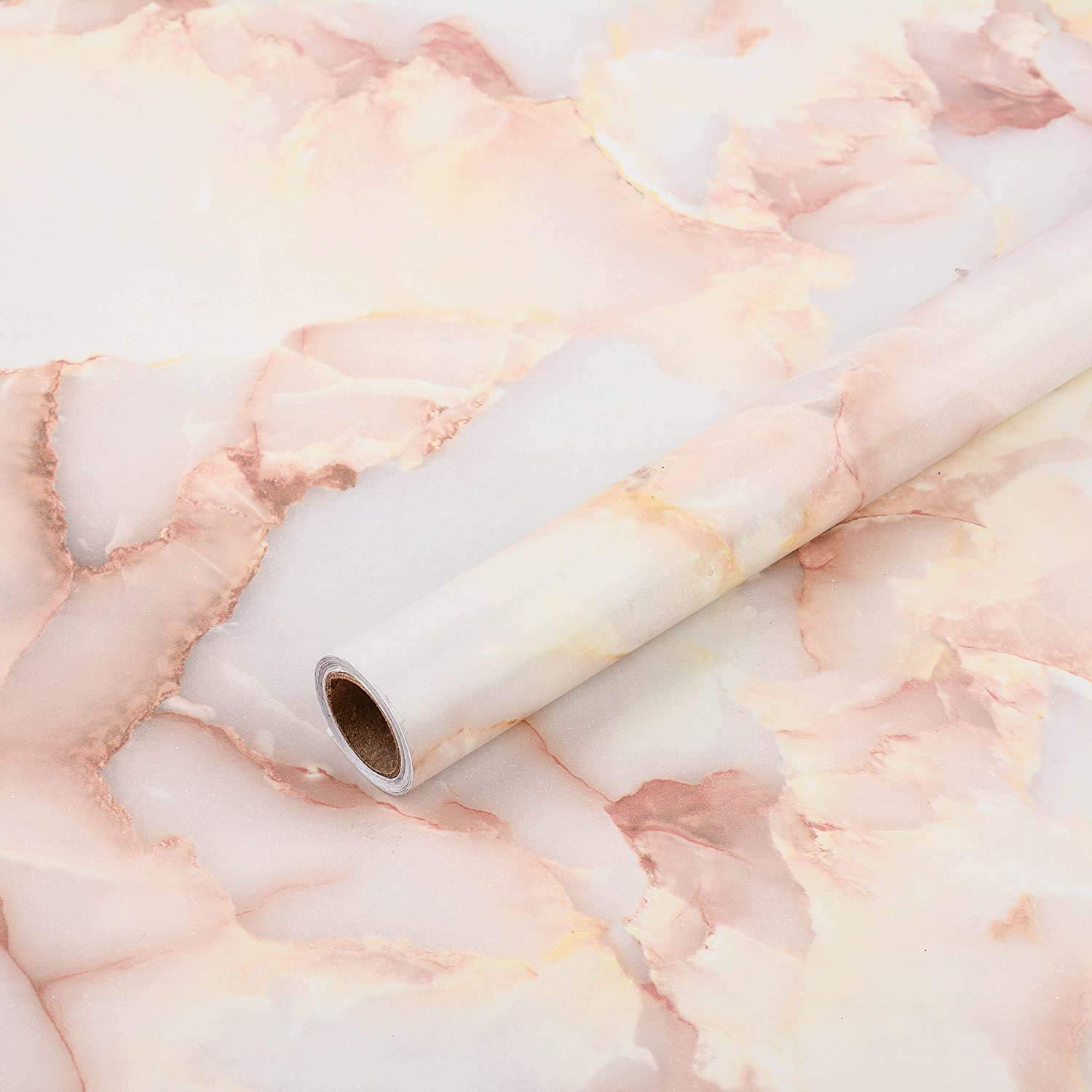 Art3d 17.7inx78.7in Marble Contact Paper Countertops - Self Adhesive Drawer Liner - Decorative Wallpaper - Waterproof, Peel and Stick, Easily Rem-image-727169442