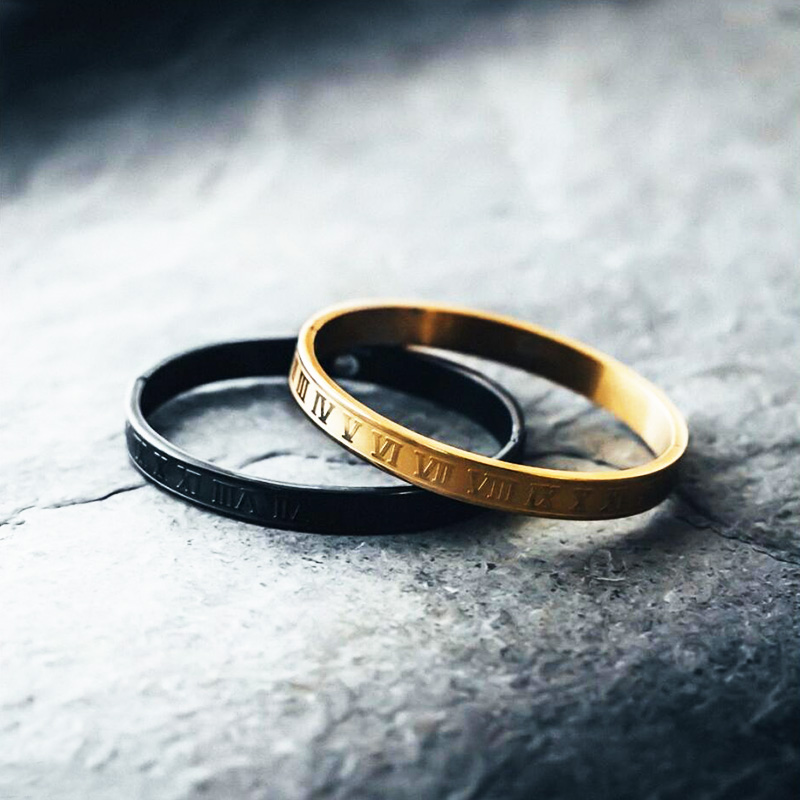 

Hot selling Mens Jewellery Men Luxury Royal Bangle Set Roman Braided Bracelets For Women Fashion Armband Gold Cuff Fashion, Black