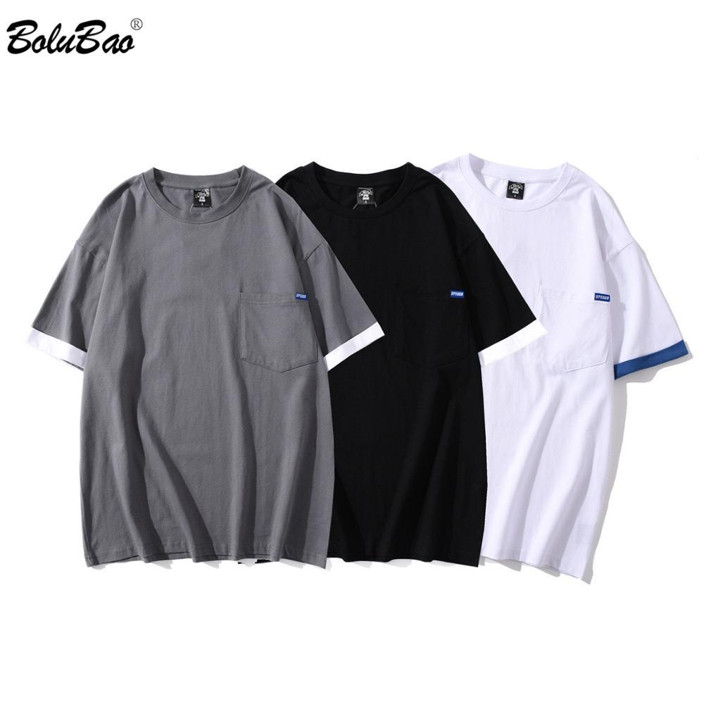 

BOLUBAO Men T-Shirts Summer Male Casual Short Sleeve Solid Color T-Shirt Cotton Original Men' Loose Tee Shirt 210518, Black