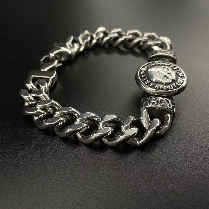 

316 Stainless Steel Biker Harley Bracelet For Men.s Jewelry, Golden;silver