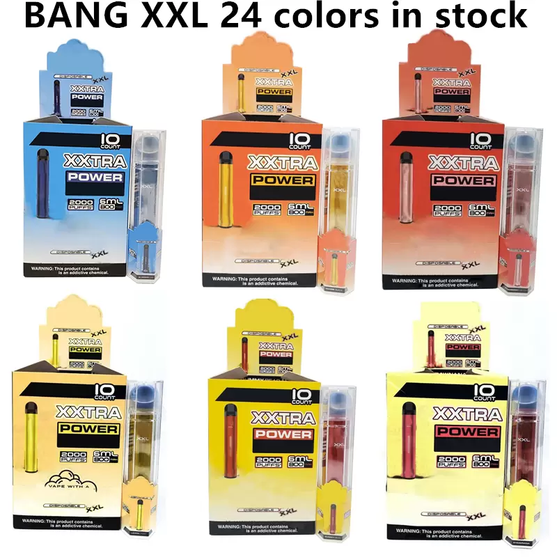 

Bang XXL DHvape Disposable Vapes XXtra Pen Kit 6% Nic Device 2000 Puffs E-cigarettes 6ml 800mAh Battery Pods Vapors VS Puff Bar Plus XL Rand