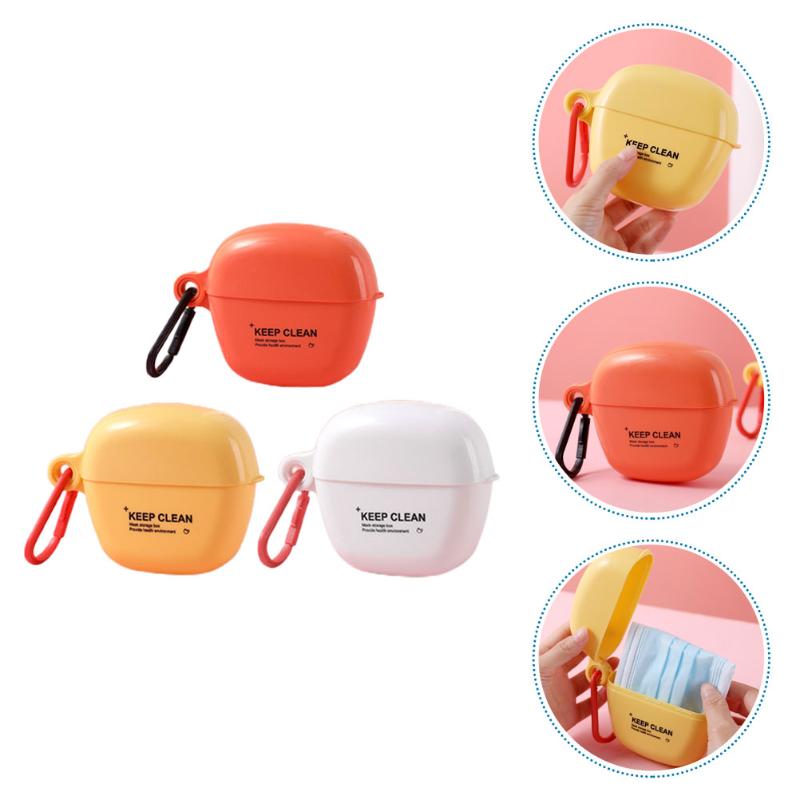 

Storage Drawers 3Pcs Round Mask Boxes Portable Holders Containers (Assorted Color)