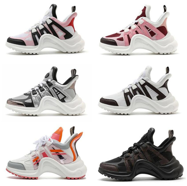 

Women Luxurys Designers Shoes Casual Sports Trainers ARCHLIGHT fashion ladies platform Velcro sneakers top Plate-forme thick high quality