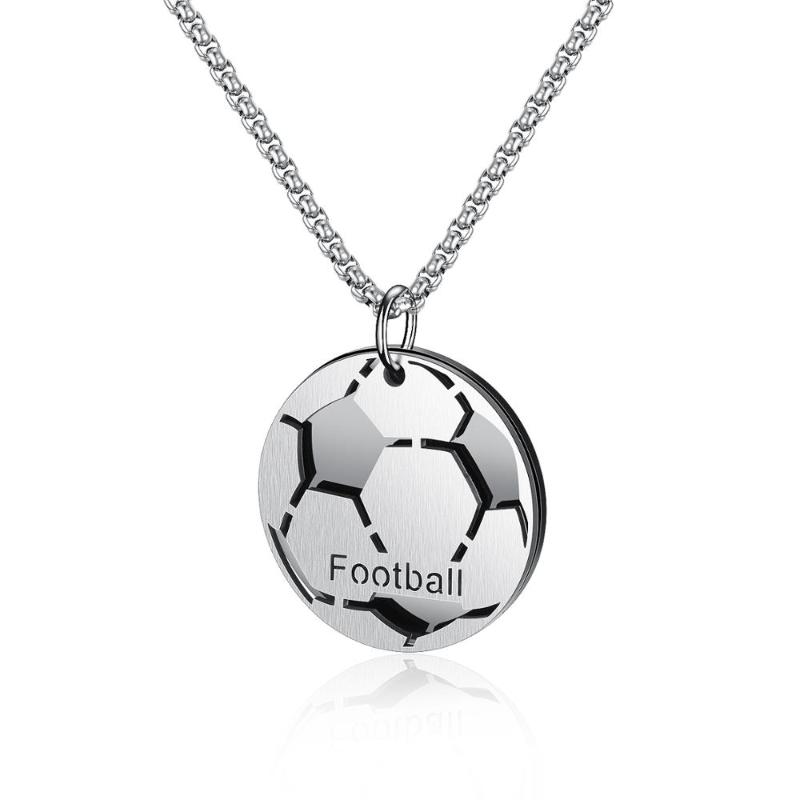 

Pendant Necklaces Street Hip Hop Student Football High Quality Personality Hipster Male Stainless Steel Necklace Friendship Gift 3-GX1546