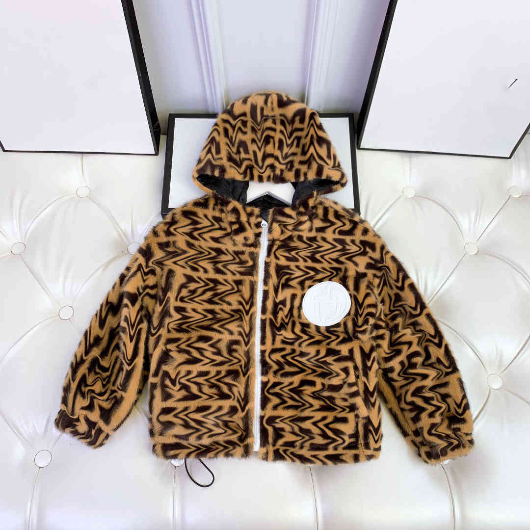 

2021 FF High-end Kids Faux Fur Coat winter jacket Thin fleece inside, 01