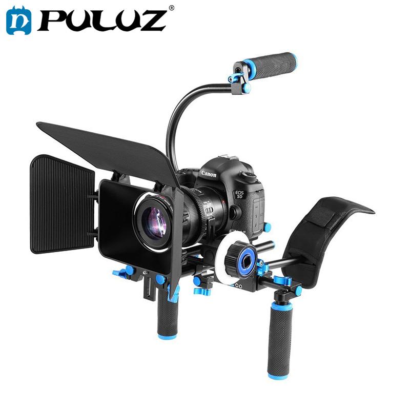 

Stabilizers PULUZ YLG1102A-A Dual Handles Camera Shoulder Mount Kit With Matte Box & C For DSLR / Video Camcorder