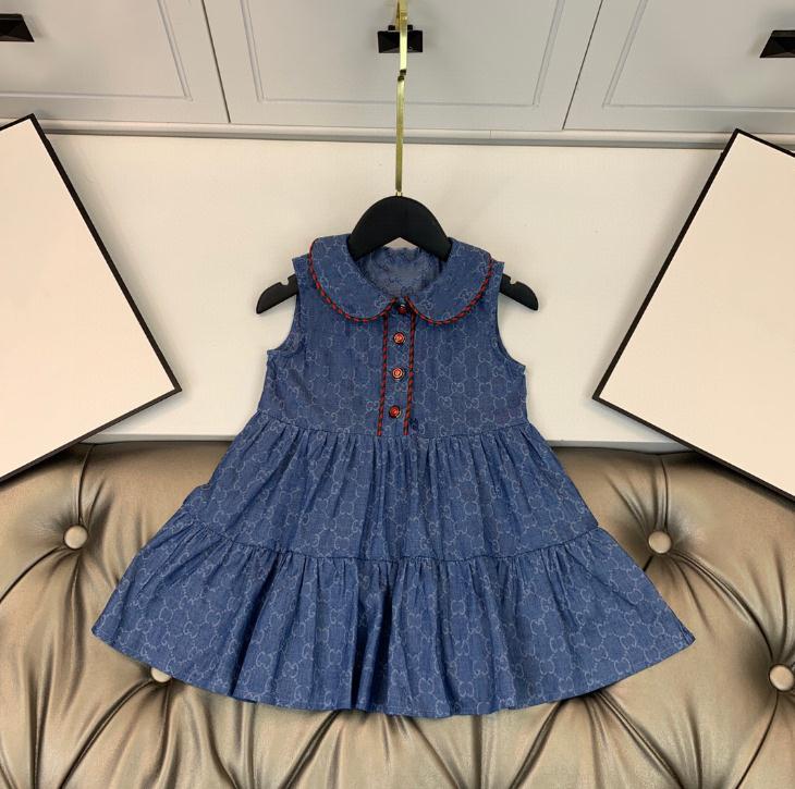 

girl designer pleated dress summer kids letter printed tutu dresses sweet children sleeveless princess sundress S1055, Red;yellow