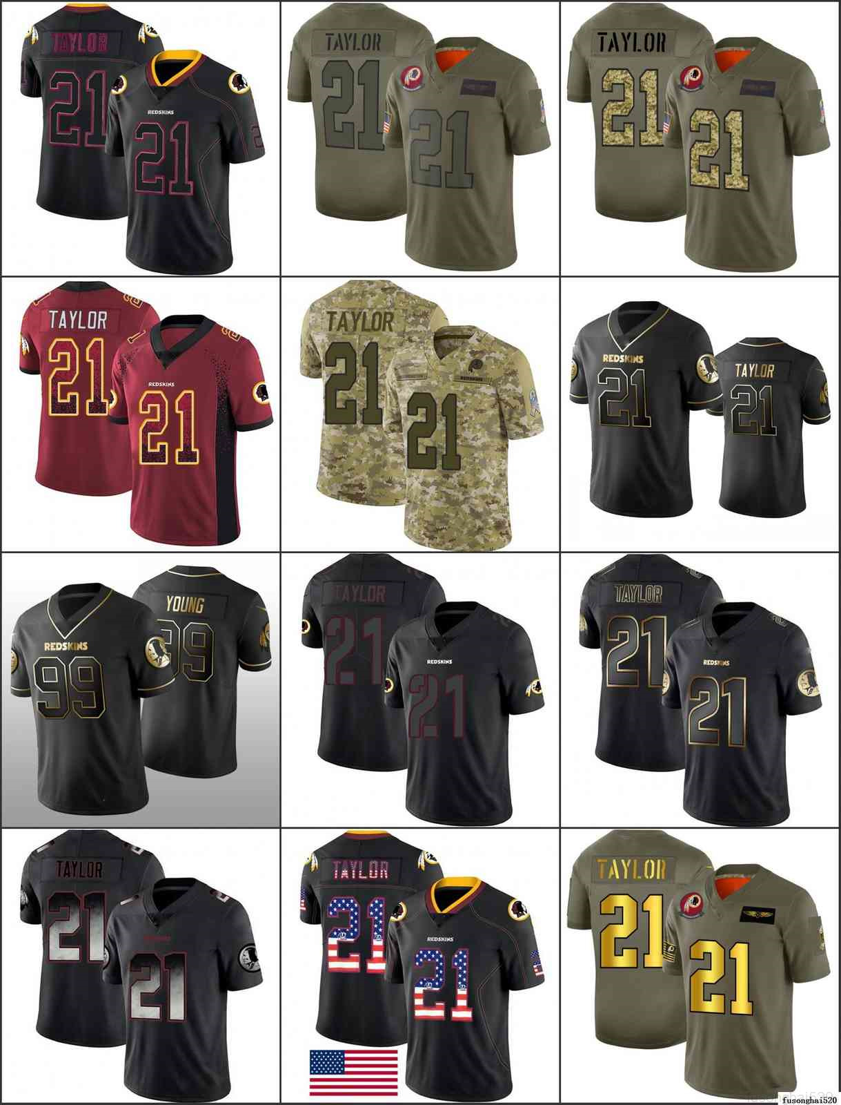 

2021 2022 Custom WashingtonRedskinsMen #99 Chase Young 21 Sean Taylor Women Youth Limited Jersey, Black;red