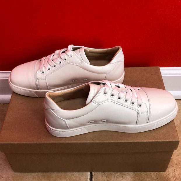 

Classic Men's Flats Casual Shoes Red bottom sneaker luxury women/men Junior low top sports skate Vieira Flat black white sheepskin calf