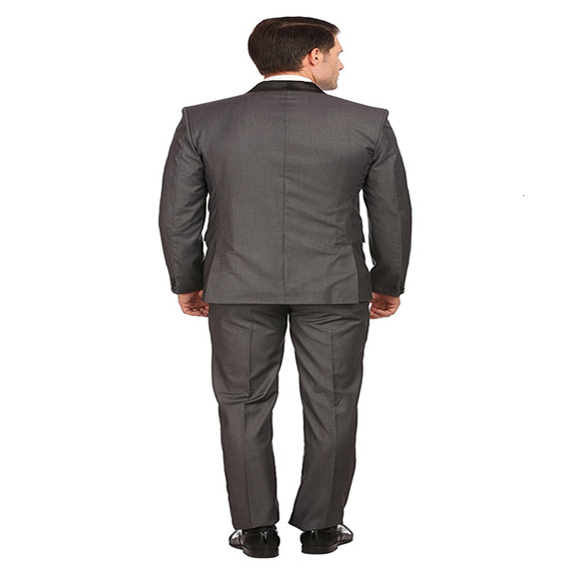 

Wedding Tuxedos One Button Dark Grey Groom Shawl Lapel Men Suits 2 pieces Wedding/Prom/Dinner Blazer (Jacket+Pants+Tie) W817, Same as image