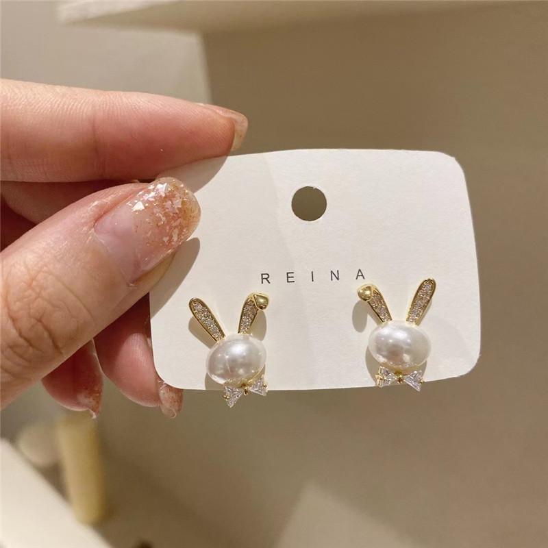 

Stud Design Micro-inlaid Zircon Sweet Earrings 14K Real Gold For Women Cubic ZC