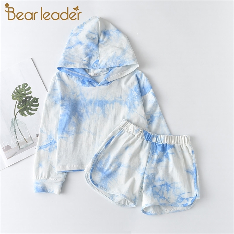 

Kids Children Autumn Spring Clothes Set Tie-dye Casual Suit T-shirt Hooded Sweatshirt Shorts 2Pcs Baby Clothing 210429, Az2511blue