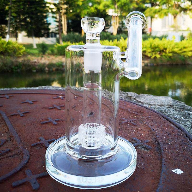 

8 Inch Clear Matrix Perc Sidecar Drum Percolator Hookahs Mobius Rigs 18mm Female Joint Glass Bong 5mm Thick Water pipe With Bowl