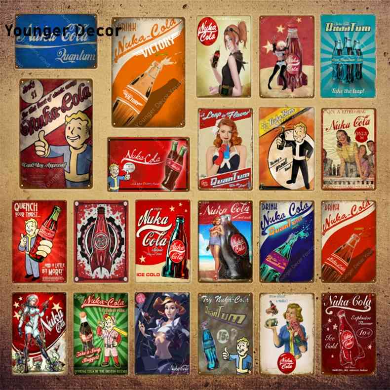 

Drink Cola Poster Fallout 3 4 Game Metal Signs Wall Plaque Decor For Home Room Shop Hotel Iron Painting YI-111