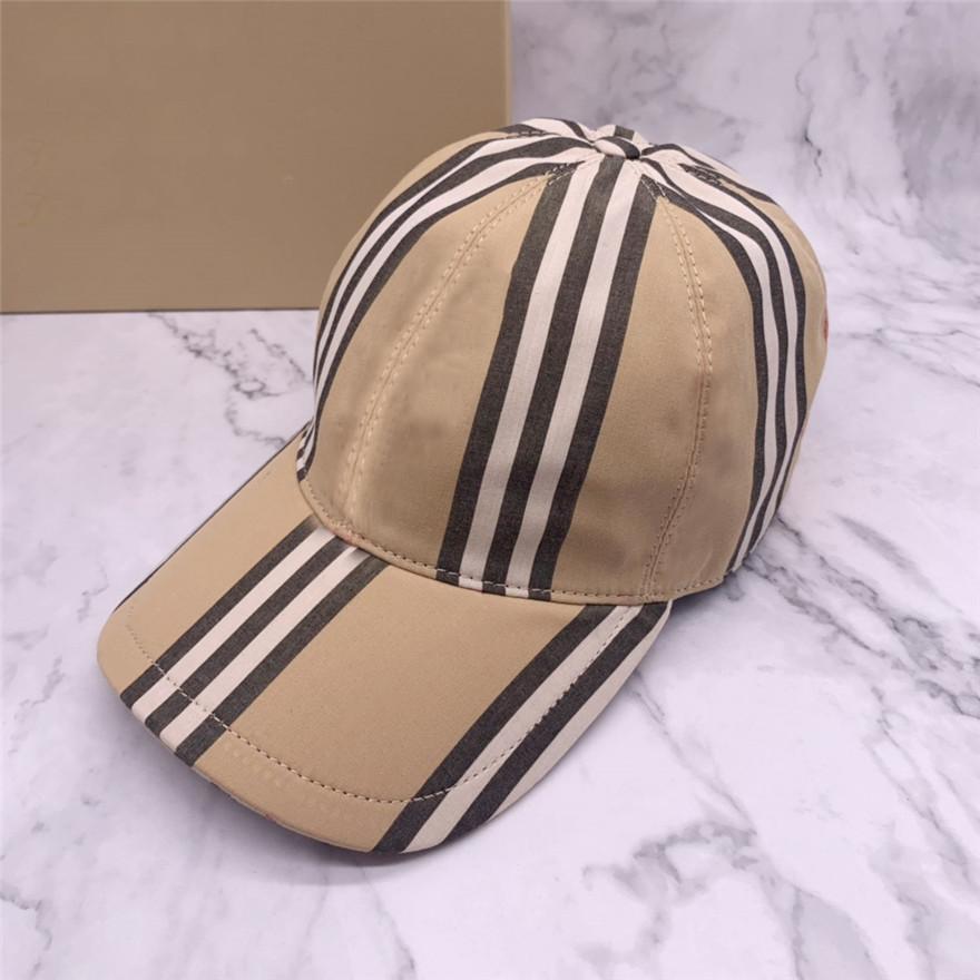 

2022 High quality stripe baseball caps man's cotton classic letter Ball cap summer women sun hats outdoor adjustable Snapback visor, Khaki