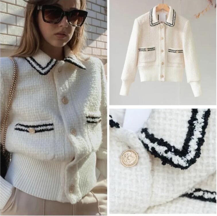 

MAJE CONTRASTING TWEED-STYLE JACKET Jackets, White