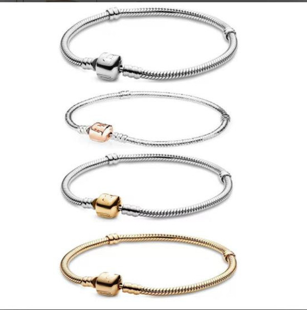 

2022 new cuffs basic chain DIY Bracelet men S925 Silver Bead snake bone chain pan family slave bracelets opal charm Y47
