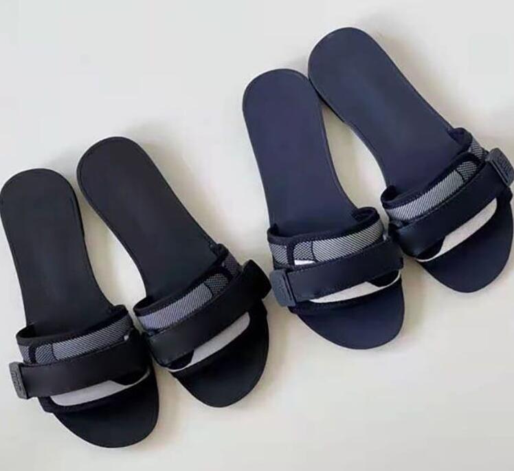 

Early spring 2021 flip-flops with casual leather 34-41 sizes black blue, Box