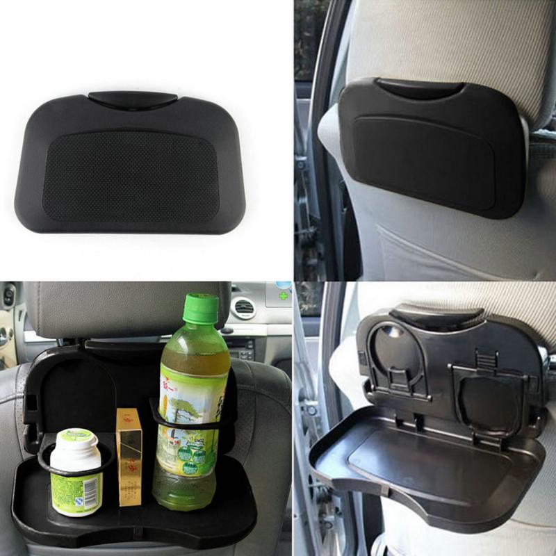 

1Pc Car Tray Folding Dining Table Drink Holder Pallet Back Seat Water Cup Organizer
