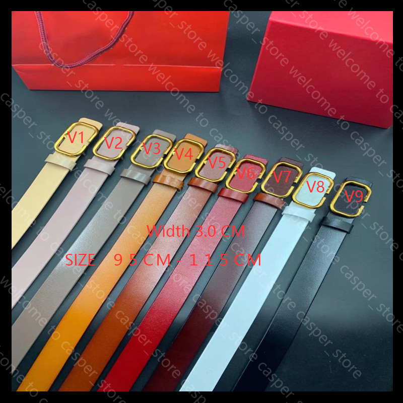 

Fashion Women Waistband Genuine Leather Womens Belt Width 3.0 cm Men Belts Luxury Designer Belts Smooth Buckle V Cintura Ceinture 21092401T, Gold
