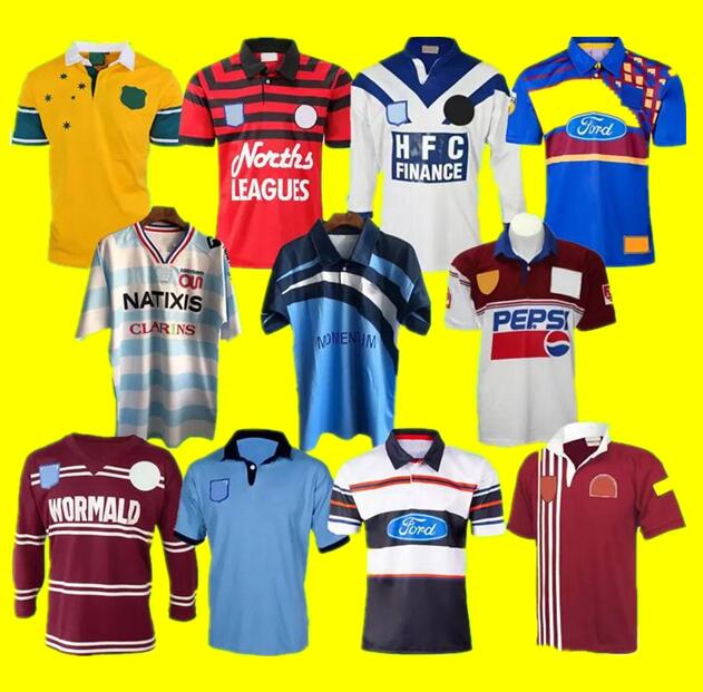 

RUGBY LEAGUE JERSEYS RETRO Australia Sydney Bear Bulldogs france Highland Lanholton Manly Seahawks Manly Seahawk Blues Maru vintage shirts, 1999