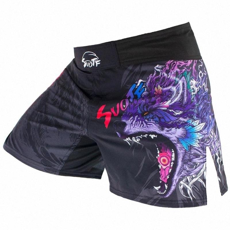 

SUOTF Fierce Wolf Breathable Shorts Shorts muay thai Clothing Tiger Muay Thai Kickboxing Training Fitness Sanda Boxing Short R8Cp, Blue