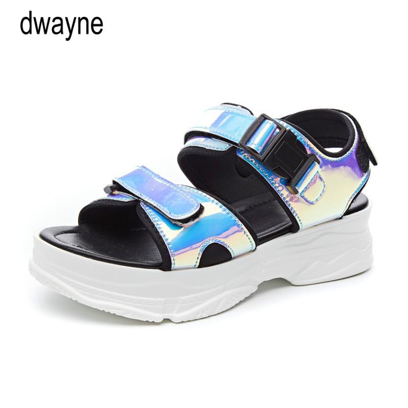 

Women Sandals Fashion Ladies Casual Shoes Bling Wedges Buckle Strap Platform 5 CM Summer 236, Black