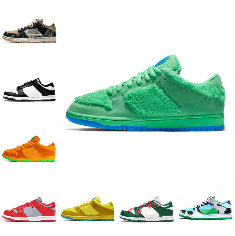 

2021 Men Women Running Shoes Chunky Dunky Syracuse Black White UNC Court Purple Veneer Mens Trainers Outdoor Sports Sneakers F31, Green bear
